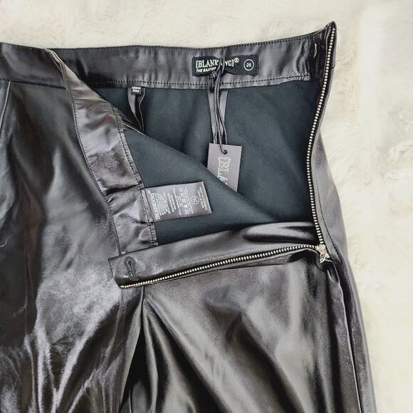 NWT Blank NYC The Baxter Black Faux Leather Ankle Pants High Rise 26 - Picture 12 of 14